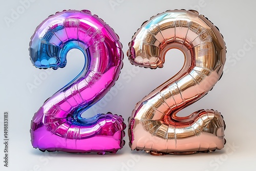 Number twenty two foil balloons birthday party