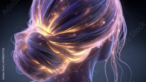 Futuristic Haircare and Scalp Technology Visualization - AI