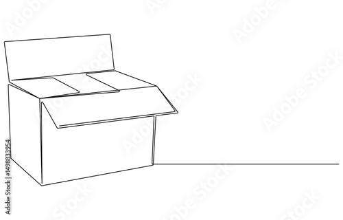 Hand drawn gift box continuous one line icon. Present with ribbon bow single line vector illustration