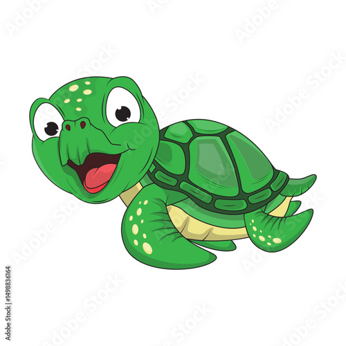 Cute Turtle Animal Cartoon Illustration