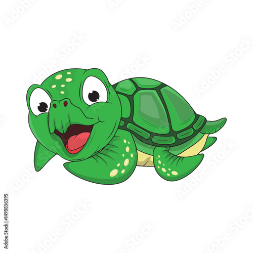Cute Turtle Animal Cartoon Illustration