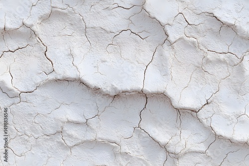 Cracked Earth Texture: A high-resolution close-up reveals a detailed texture of cracked, dry earth, showcasing a network of fissures and crevices in off-white tones.