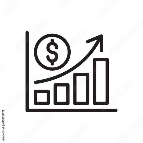 Fees Increase icon Thin line art collection, vector illustration