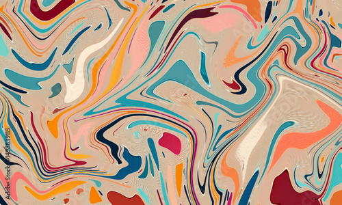Abstract marbling texture with fine details, using an earthy color palette (brown, beige, terracotta) with gold accents