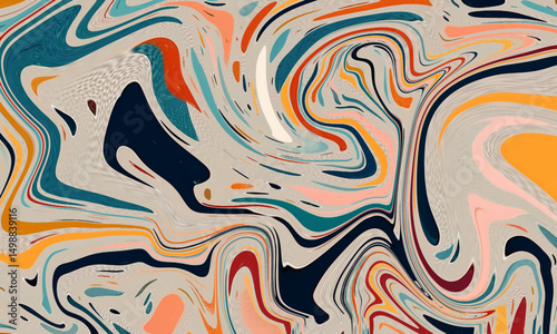 Abstract marbling texture with fine details, using an earthy color palette (brown, beige, terracotta) with gold accents