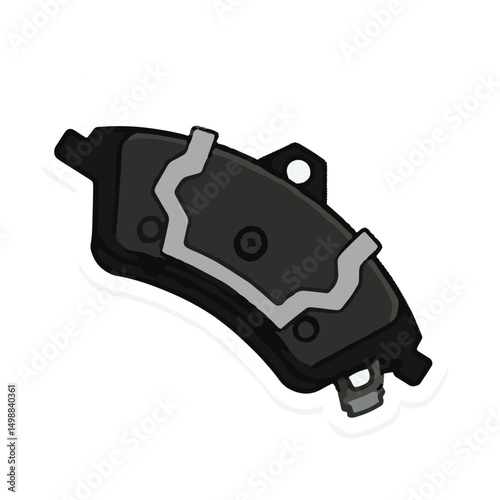 Automotive Brake Pad Illustration  High-Quality Vector Graphic for Mechanics, Auto Repair, and Tutorials