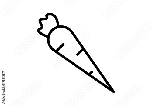 Icono negro de zanahoria en fondo blanco