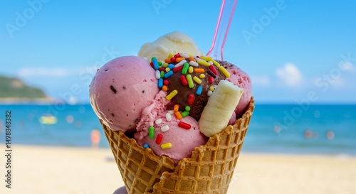 Beachside ice cream cone bursting with flavor
