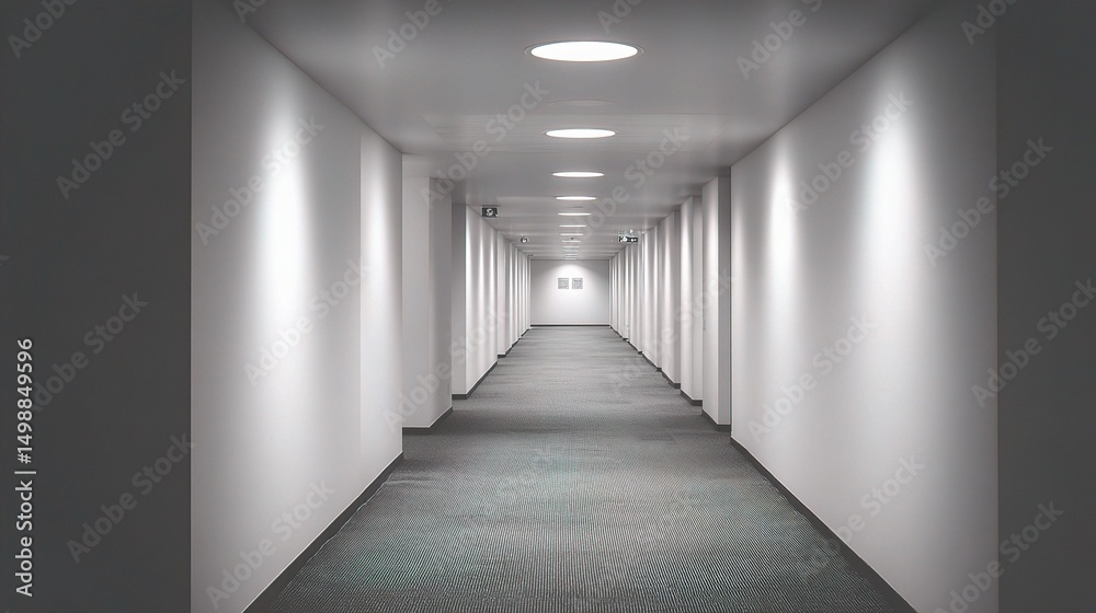 Minimalist Hallway with Recessed Ceiling Lights for Interior Design Minimalist Hallway with Recessed Ceiling Lights for Interior Design