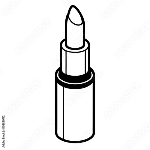 Simple Line Art Illustration of a Lipstick Tube