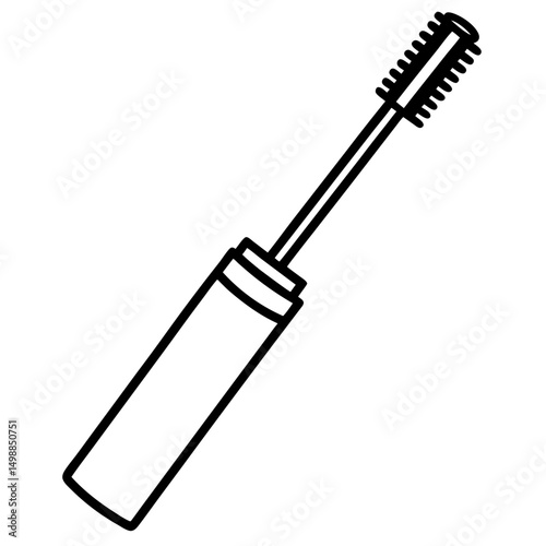 Simple Line Drawing of Mascara Wand and Tube