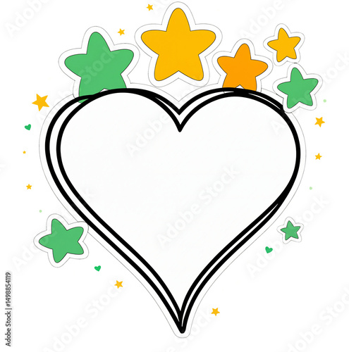 heart frame with scattered ...