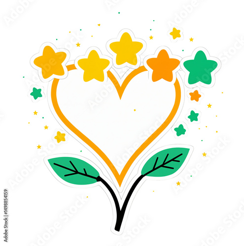 heart frame with star-shape...