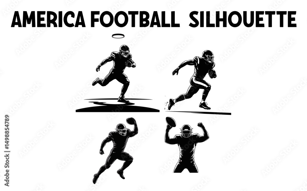 Fototapeta premium America Football vector design, vector illustration, America Football design, silhouette style.