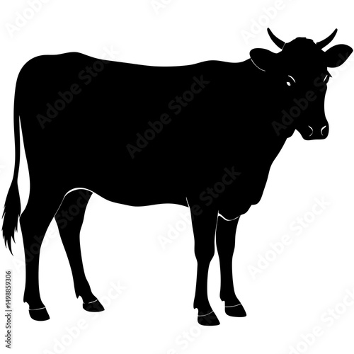 silhouette of a cow