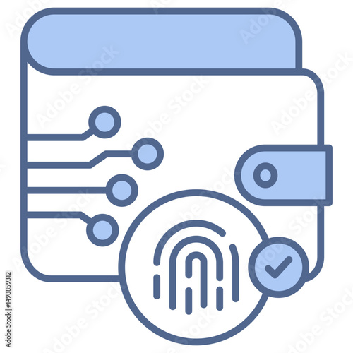 Biometric Authentication Blue Icon