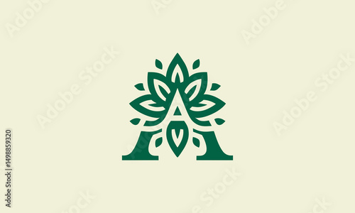 Nature themed letter A logo