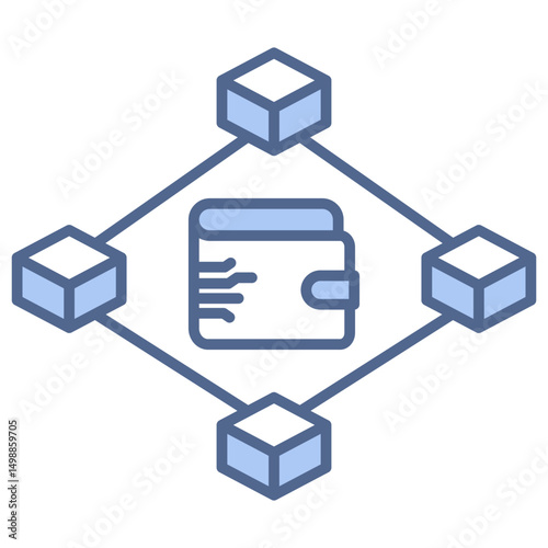 Blockchain Blue Icon