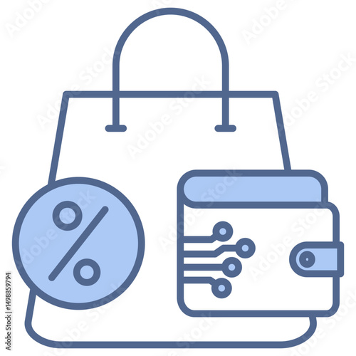 Shopping Discount Blue Icon
