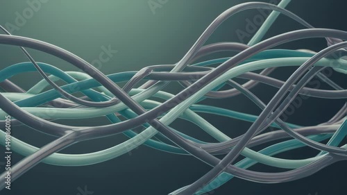 Abstract Curved Lines Intertwining in Artistic Arrangement