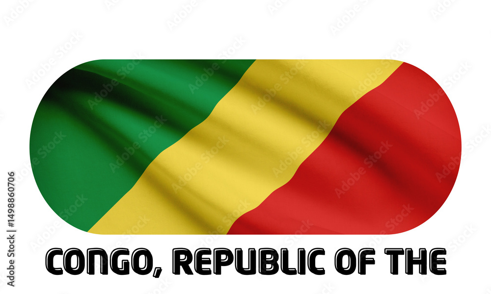 Fototapeta premium National flag of Congo, Republic of the [ List of national flags A to Z ] 