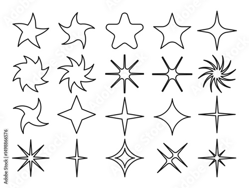 Collection of Star-Shaped Outlines