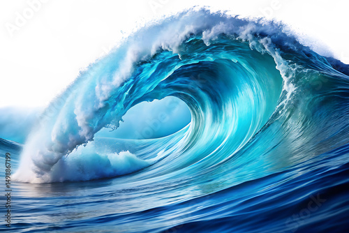 Majestic ocean wave isolated on a white background png ai generated