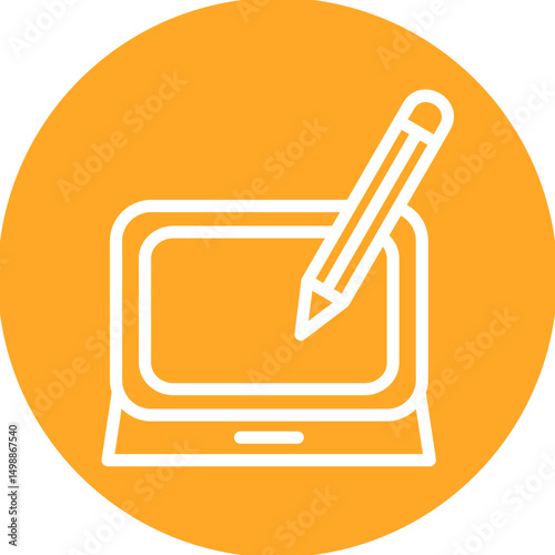 Laptop and Pencil Icon