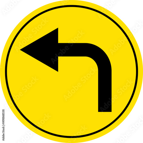 turn left sign. right traffic sign. Left Turn symbol. Arrow Sign Direction Icon. Road sign indicates. redo process. road signpost symbol