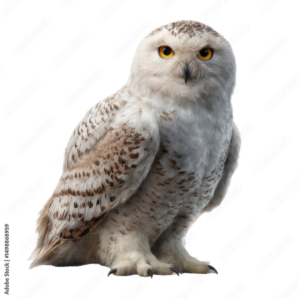 Obraz premium Majestic owl in flight forest clearing high-quality image transparent background eye-catching wildlife photography