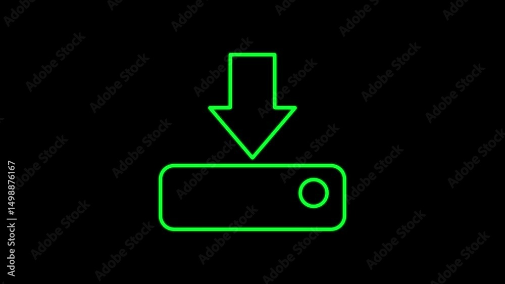 animation of download icon arrow red color