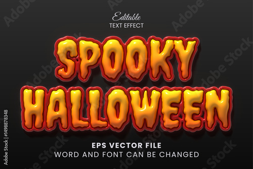 Spooky halloween inflate 3d editable vector text effect
