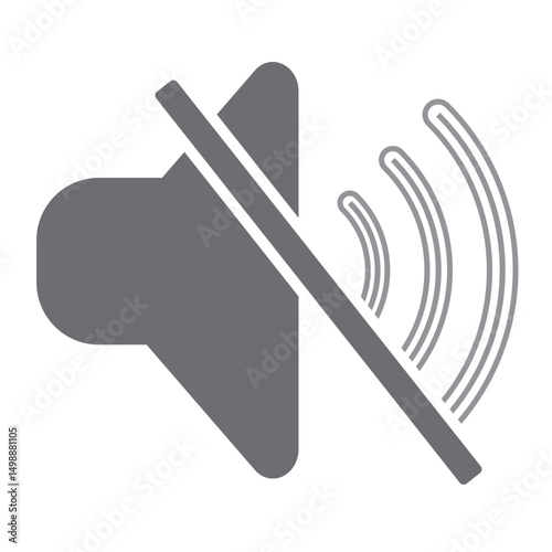 mute sound grey icon