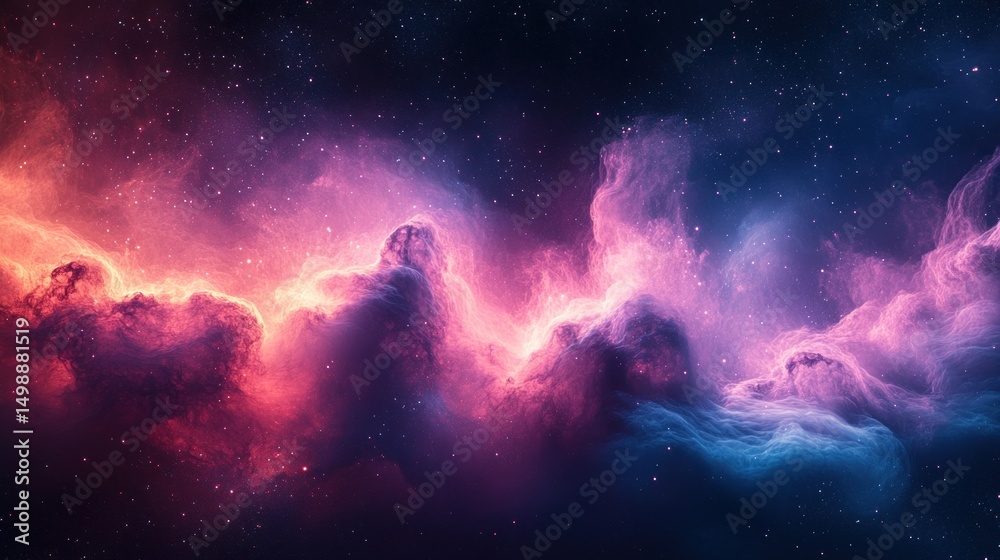Obraz premium Cosmic nebulae, swirling colors of space