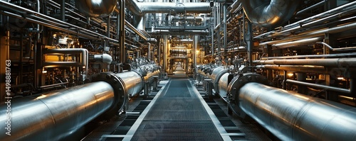 Industrial Pipes and Metal Refinery, Steel Pipes, Energy Industry