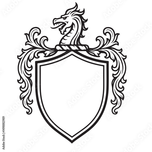 heraldic dragon with shield