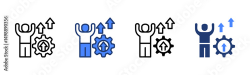Skill Development icon sheet multiple style collection