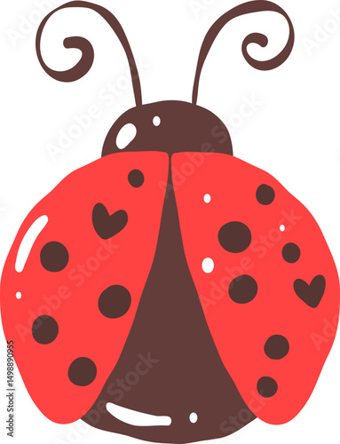 Cute Ladybug Flat Design