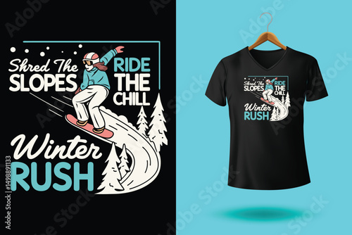 Colorful Snowboarder in Motion – Adventure Winter Sports Vector Illustration.