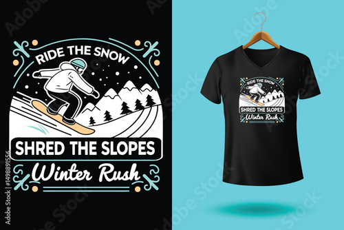 Colorful Snowboarder in Motion – Adventure Winter Sports Vector Illustration.