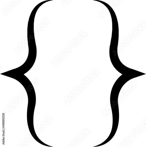 Text brackets icon. Black quotation marks. Curly braces, double symmetric and angle. Vintage typographic symbol calligraphic quote frame. Doodle, element lettering. Vector for punctuation math.