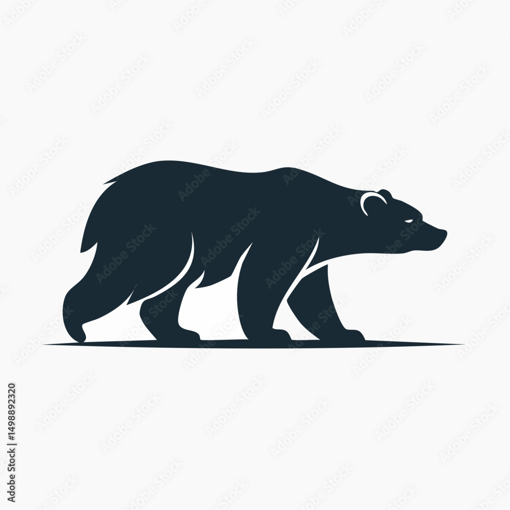 Fototapeta premium Polar Bear Silhouette - Minimalist Arctic Vector