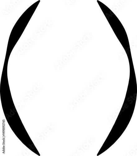 Text brackets icon. Black quotation marks. Curly braces, double symmetric and angle. Vintage typographic symbol calligraphic quote frame. Doodle, element lettering. Vector for punctuation math.