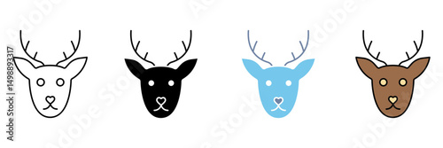 reindeer concept line icon. Simple element illustration.
