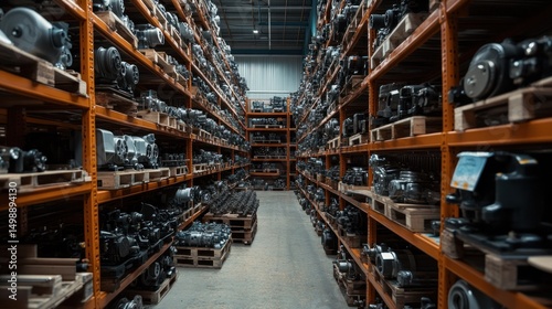 Extensive Inventory of Automotive Parts in a Warehouse