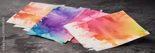 Vibrant watercolor washes, ideal for business cards & flyers , template, surface, branding