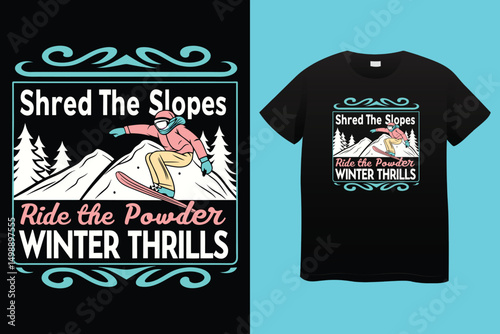 Fast Snowboarder Illustration – Alpine Winter Sports Vector, Extreme Snowboarding in Mountains – Vibrant Winter Sports Vector, Stylish Snowboarder in Motion – Adventure and Action Sports Art.
