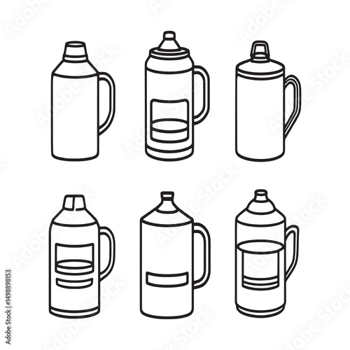 clean vector line art water can graphic