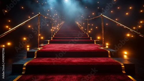 red carpet on black background
