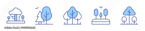 trees, forest. Forest Icon vector illustration. Line Duotone style. Editable stroke